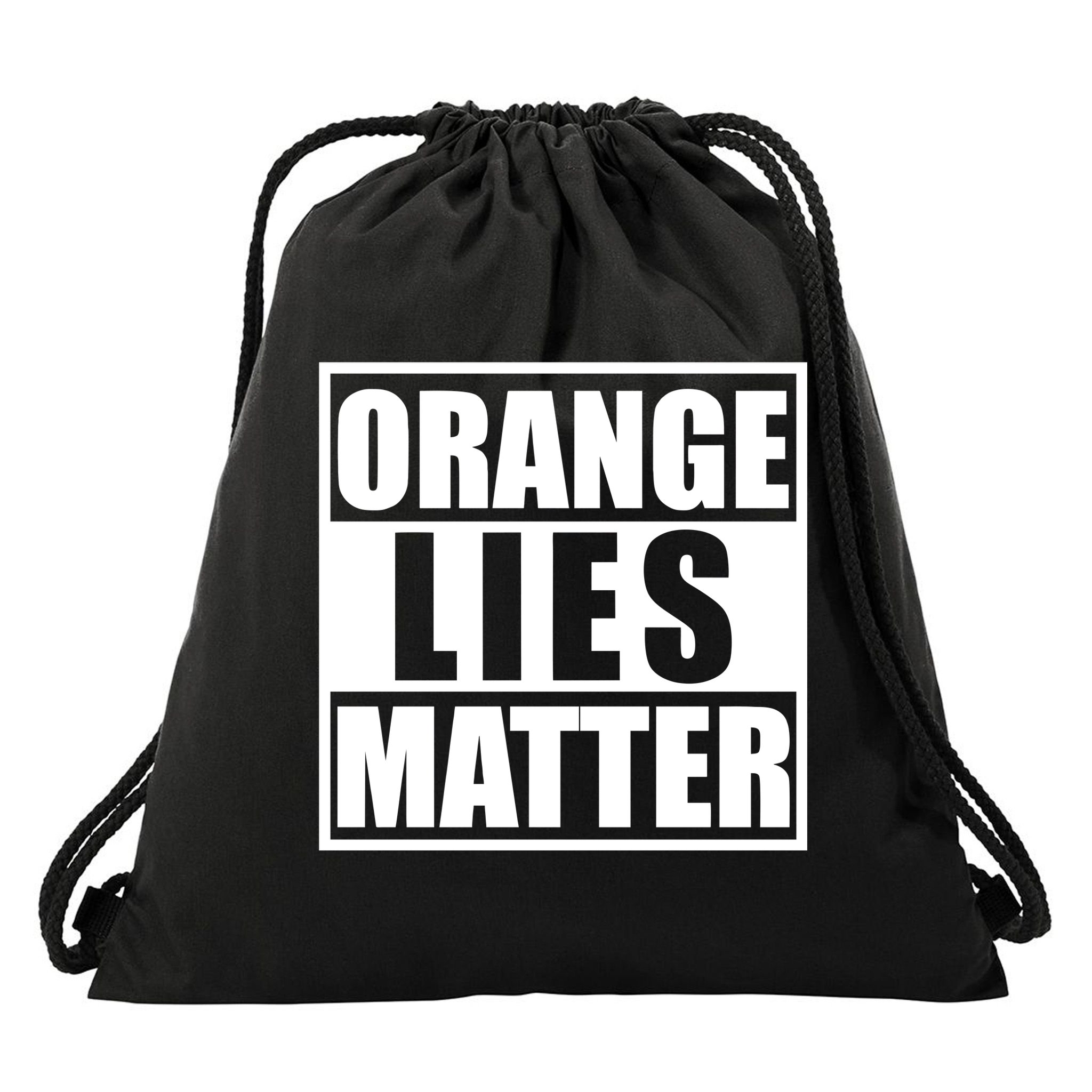 Orange Lies Matter Resist Anti Trump Drawstring Bag