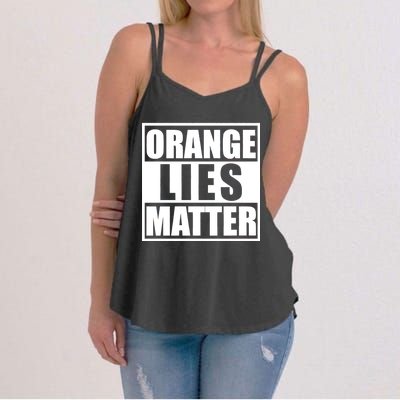 Orange Lies Matter Resist Anti Trump Women's Strappy Tank