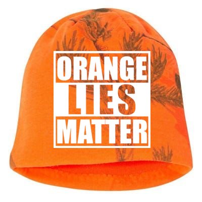 Orange Lies Matter Resist Anti Trump Kati - Camo Knit Beanie