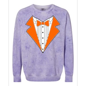 Orange Tuxedo Wedding Bachelor Prom Tux Colorblast Crewneck Sweatshirt