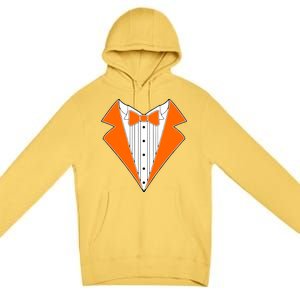 Orange Tuxedo Wedding Bachelor Prom Tux Premium Pullover Hoodie