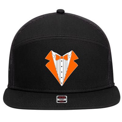 Orange Tuxedo Wedding Bachelor Prom Tux 7 Panel Mesh Trucker Snapback Hat