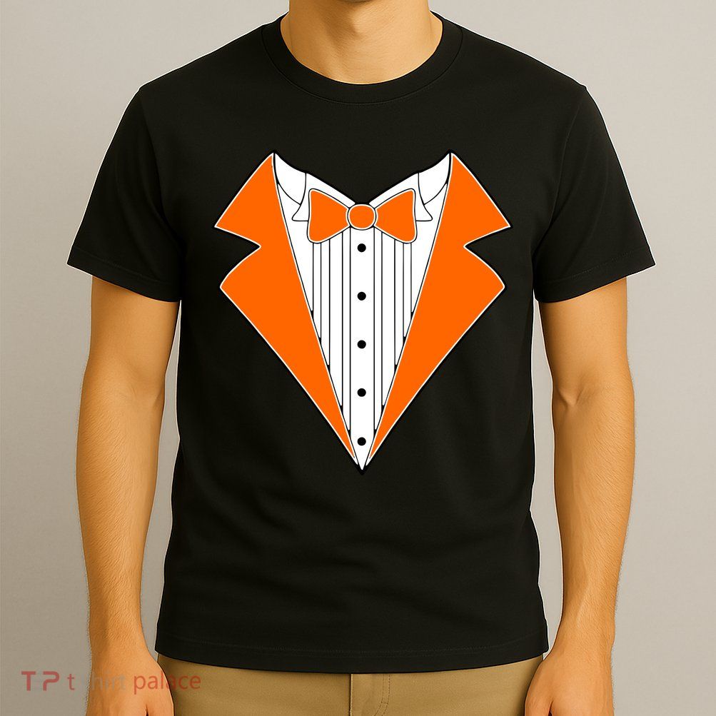 Orange Tuxedo Wedding Bachelor Prom Tux T-Shirt