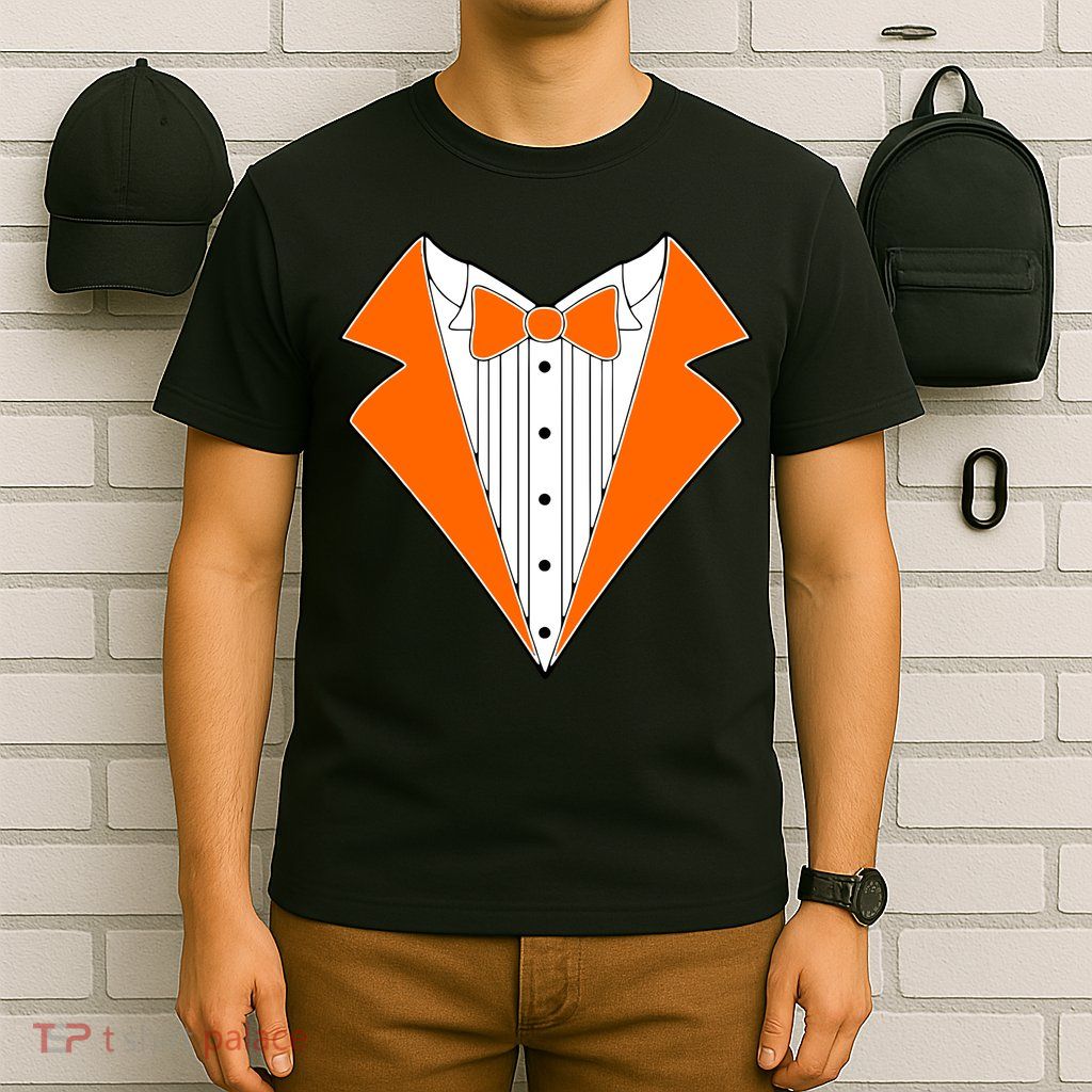 Orange Tuxedo Wedding Bachelor Prom Tux T-Shirt
