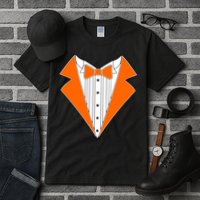 Orange Tuxedo Wedding Bachelor Prom Tux Tall T-Shirt