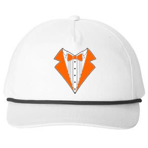 Orange Tuxedo Wedding Bachelor Prom Tux Snapback Five-Panel Rope Hat