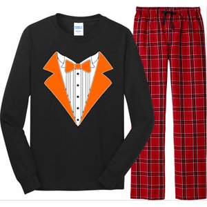 Orange Tuxedo Wedding Bachelor Prom Tux Long Sleeve Pajama Set