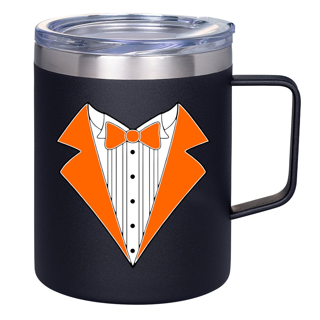Orange Tuxedo Wedding Bachelor Prom Tux 12oz Stainless Steel Coffee Mug