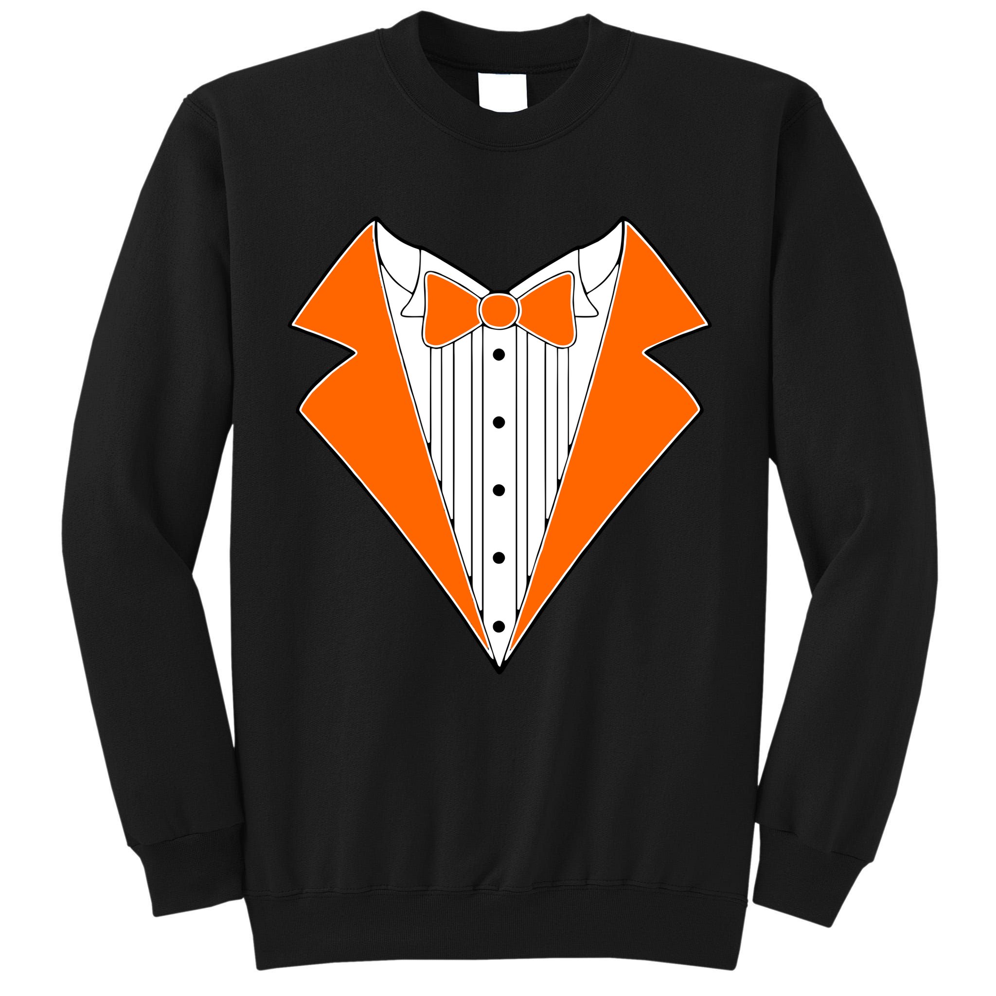 Orange Tuxedo Wedding Bachelor Prom Tux Tall Sweatshirt