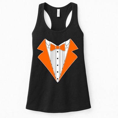 Orange Tuxedo Wedding Bachelor Prom Tux Womens Tank Top