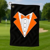 Orange Tuxedo Wedding Bachelor Prom Tux Golf Towel