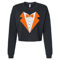 Orange Tuxedo Wedding Bachelor Prom Tux Cropped Pullover Crew