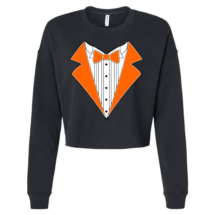 Orange Tuxedo Wedding Bachelor Prom Tux Cropped Pullover Crew