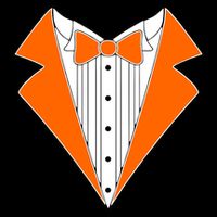 Orange Tuxedo Wedding Bachelor Prom Tux Women's V-Neck T-Shirt