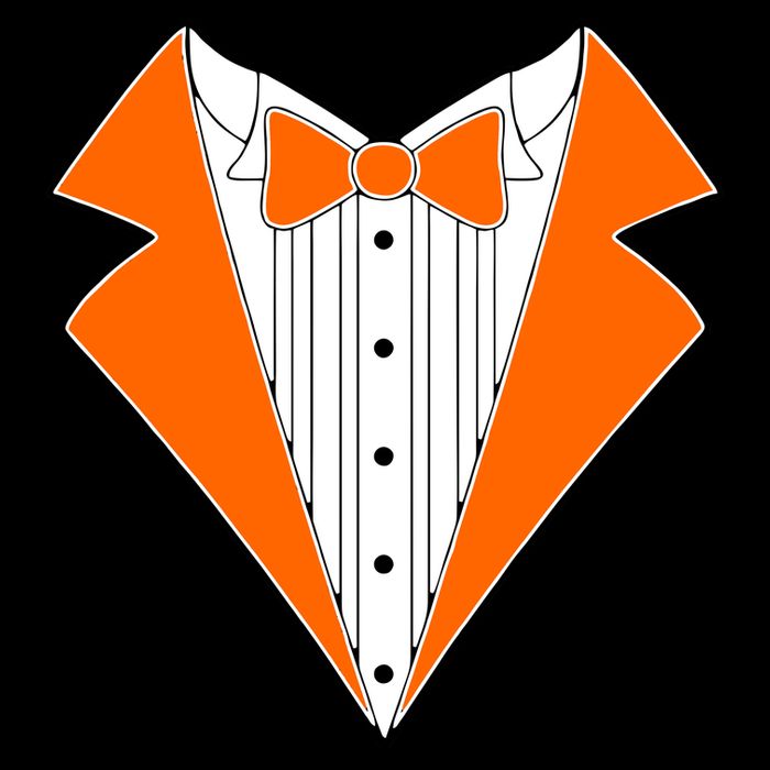 Orange Tuxedo Wedding Bachelor Prom Tux Women's V-Neck T-Shirt