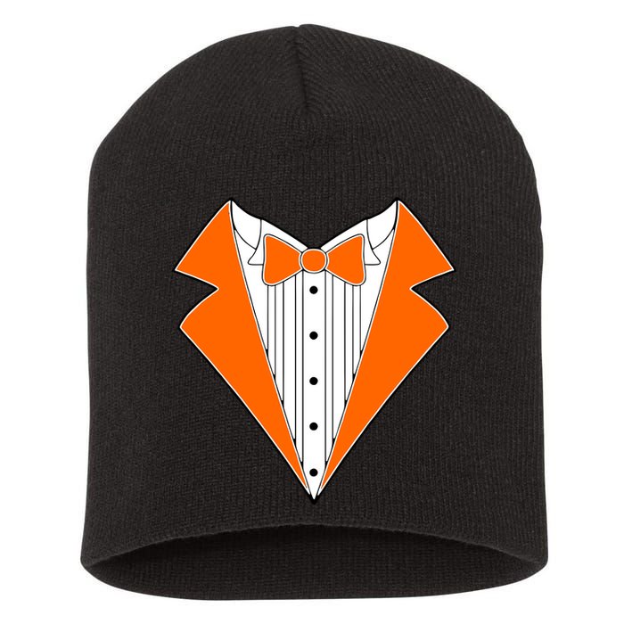 Orange Tuxedo Wedding Bachelor Prom Tux Short Acrylic Beanie