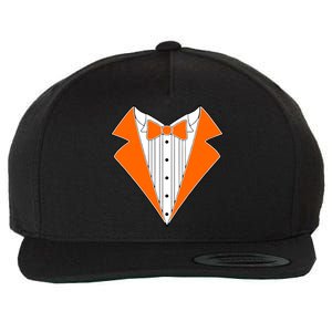 Orange Tuxedo Wedding Bachelor Prom Tux Wool Snapback Cap