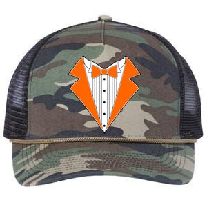 Orange Tuxedo Wedding Bachelor Prom Tux Retro Rope Trucker Hat Cap