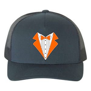 Orange Tuxedo Wedding Bachelor Prom Tux Yupoong Adult 5-Panel Trucker Hat