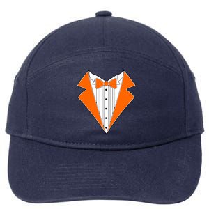 Orange Tuxedo Wedding Bachelor Prom Tux 7-Panel Snapback Hat