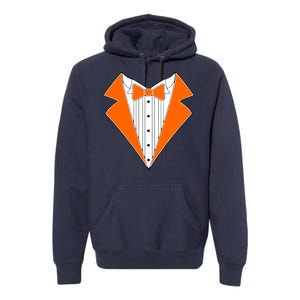 Orange Tuxedo Wedding Bachelor Prom Tux Premium Hoodie