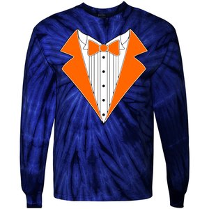 Orange Tuxedo Wedding Bachelor Prom Tux Tie-Dye Long Sleeve Shirt