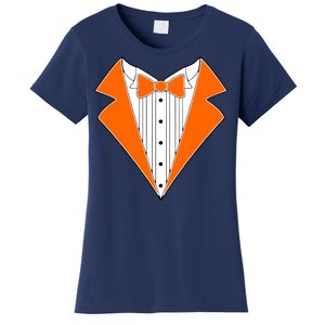 Orange Tuxedo Wedding Bachelor Prom Tux Women's T-Shirt