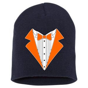 Orange Tuxedo Wedding Bachelor Prom Tux Short Acrylic Beanie