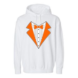 Orange Tuxedo Wedding Bachelor Prom Tux Garment-Dyed Fleece Hoodie