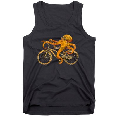 Octopus Riding Bicycle Octopus Tank Top