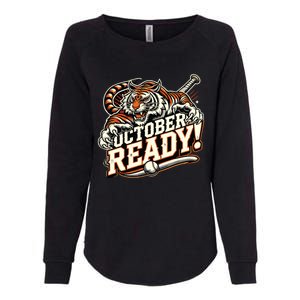 October Ready Baseball Tiger Fan Womens California Wash Sweatshirt