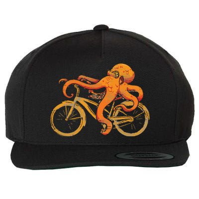 Octopus Riding Bicycle Octopus Wool Snapback Cap