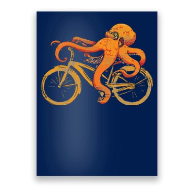 Octopus Riding Bicycle Octopus Poster