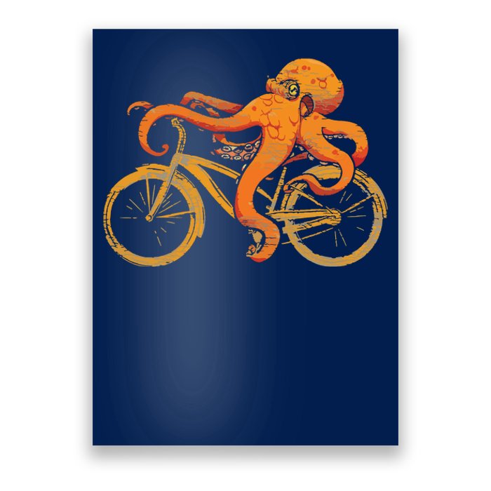 Octopus Riding Bicycle Octopus Poster