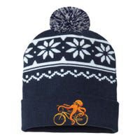 Octopus Riding Bicycle Octopus USA-Made Snowflake Beanie