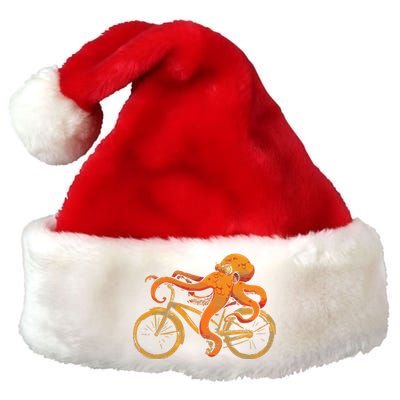 Octopus Riding Bicycle Octopus Premium Christmas Santa Hat