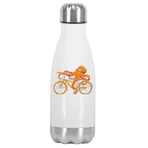 Octopus Riding Bicycle Octopus Stainless Steel Insulated Water Bottle