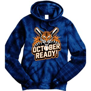 October Ready Baseball Tiger Fan Tie Dye Hoodie