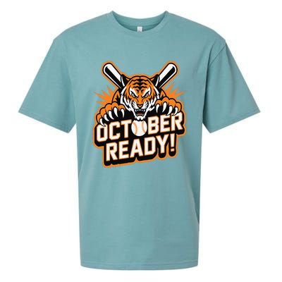 October Ready Baseball Tiger Fan Sueded Cloud Jersey T-Shirt