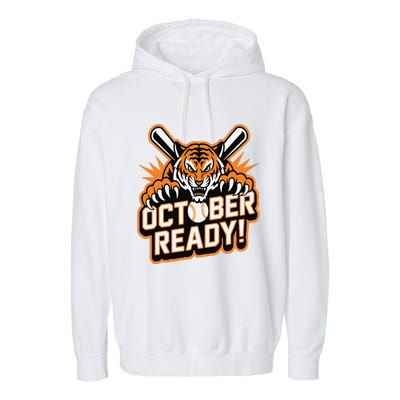 October Ready Baseball Tiger Fan Garment-Dyed Fleece Hoodie