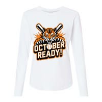 October Ready Baseball Tiger Fan Womens Cotton Relaxed Long Sleeve T-Shirt