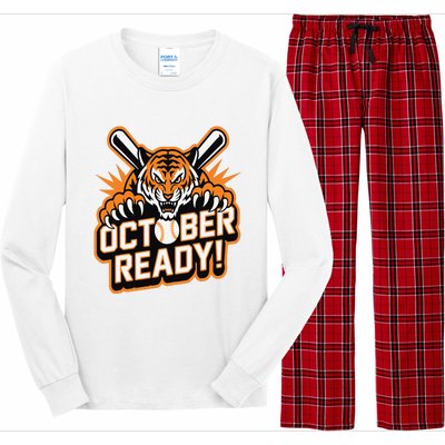 October Ready Baseball Tiger Fan Long Sleeve Pajama Set