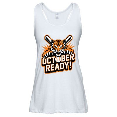 October Ready Baseball Tiger Fan Ladies Essential Flowy Tank