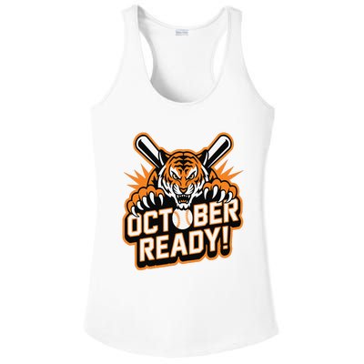 October Ready Baseball Tiger Fan Ladies PosiCharge Competitor Racerback Tank