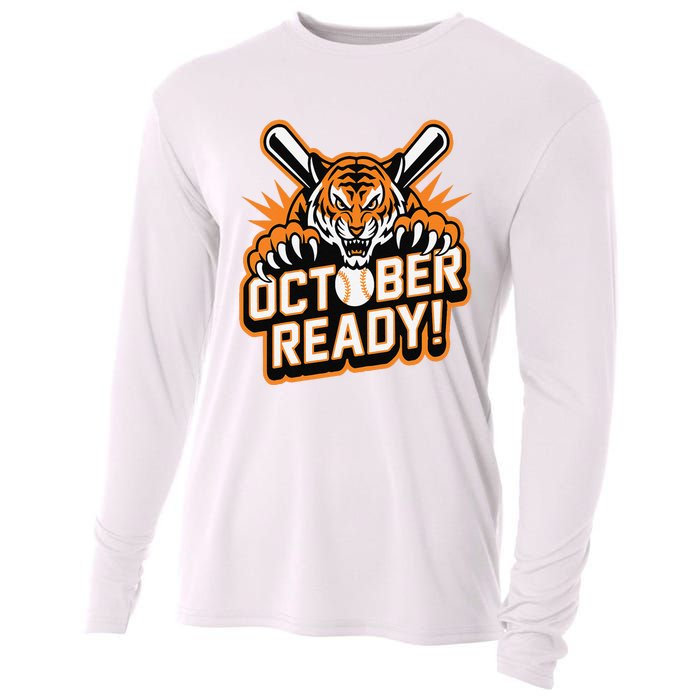 October Ready Baseball Tiger Fan Cooling Performance Long Sleeve Crew