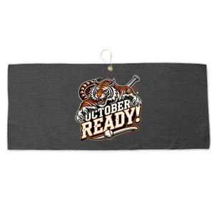 October Ready Baseball Tiger Fan Large Microfiber Waffle Golf Towel