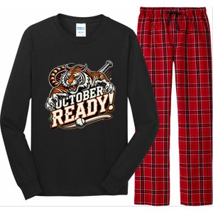 October Ready Baseball Tiger Fan Long Sleeve Pajama Set