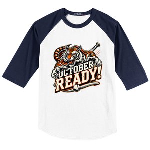 October Ready Baseball Tiger Fan Baseball Sleeve Shirt