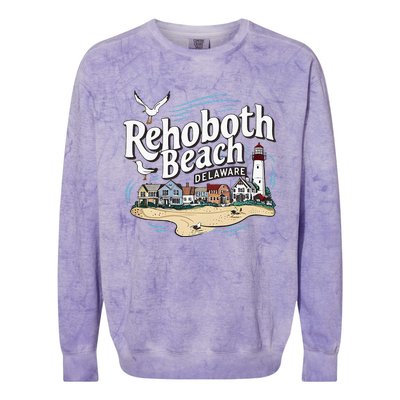 Ocean Rehoboth Beach Delaware Coastal Town Vibe Colorblast Crewneck Sweatshirt