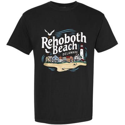 Ocean Rehoboth Beach Delaware Coastal Town Vibe Garment-Dyed Heavyweight T-Shirt